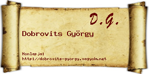Dobrovits György névjegykártya