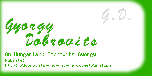gyorgy dobrovits business card